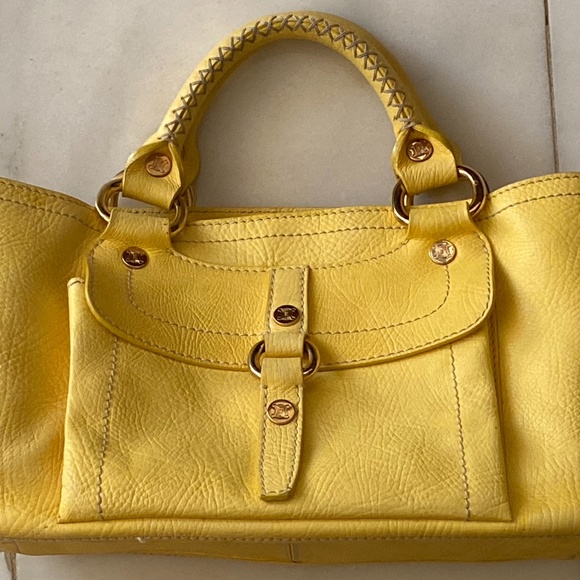 Authentic Celine handbag Bag in Pastel Yellow Leather - Picture 1 of 8